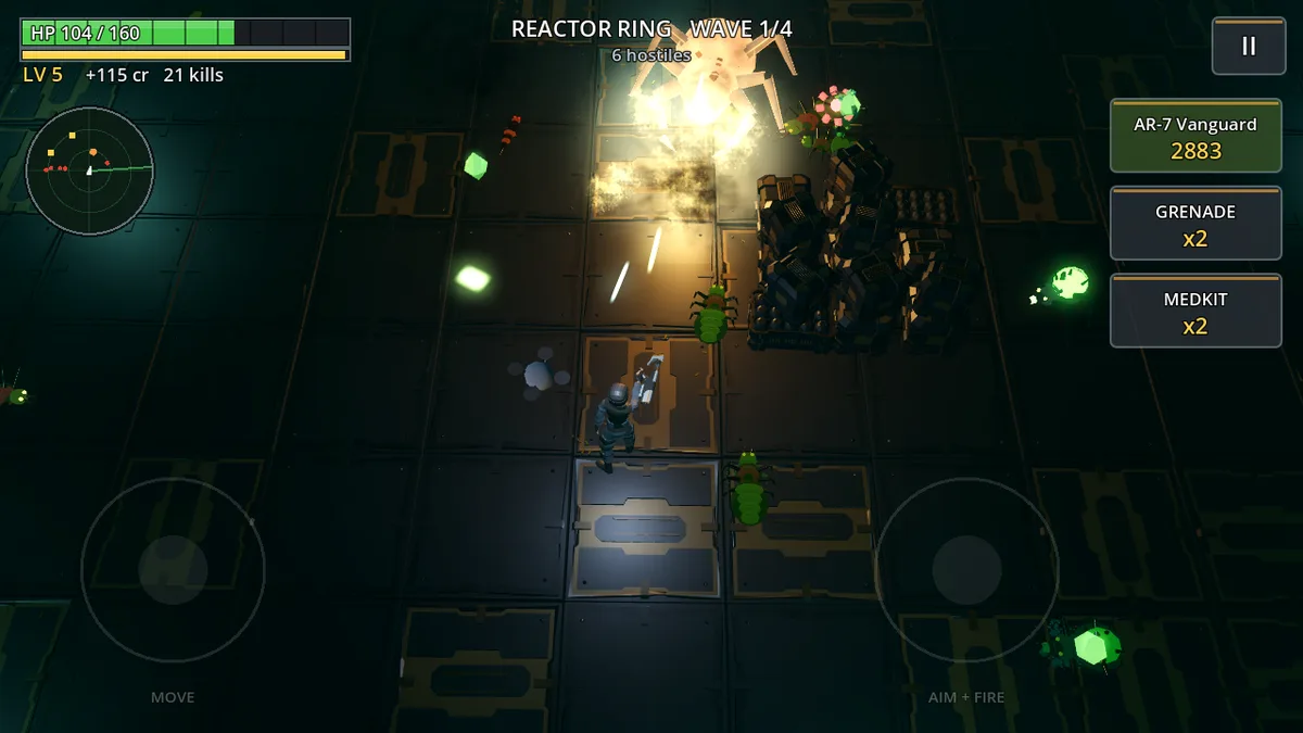 Fighting a swarm in the reactor ring